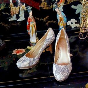 Snake skin high heels